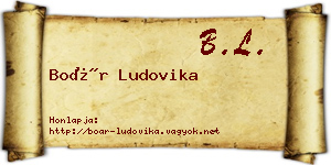 Boár Ludovika névjegykártya